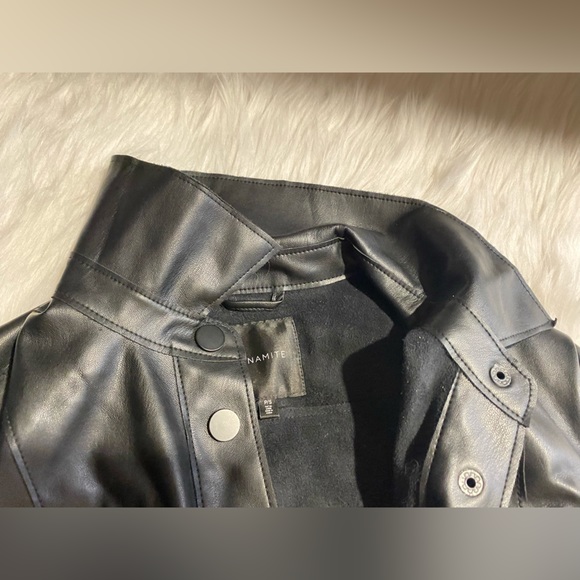 Dynamite black leather shirt( faux leather) - Picture 2 of 4